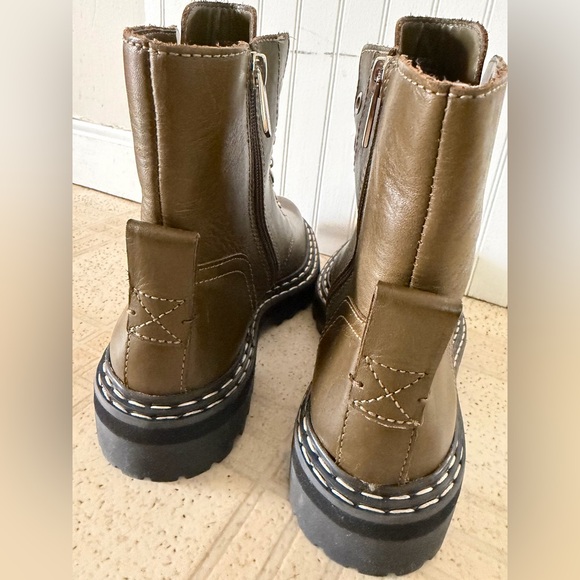 NEW Vince Camuto Popinta Chain Green Combat Boots Women’s 7.5 - Picture 4 of 6